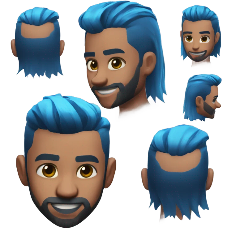 Fortnite blue hair low taper fade emoji
