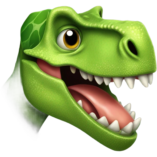 Dinosaur eating a ki emoji