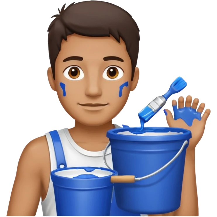 male face with color bucket emoji