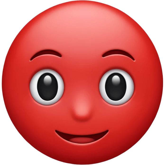 A red colour high quality 3d emoji with no smile  emoji