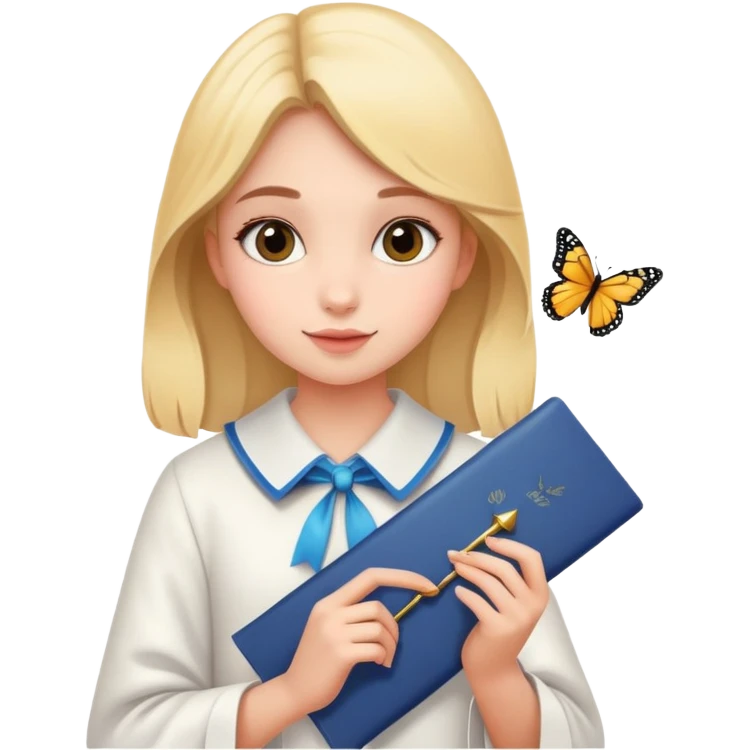  butterflies and diploma  emoji