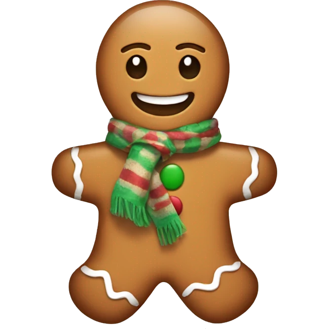 gingerbread man in a scarf emoji