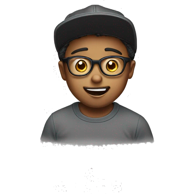  5 year old dad with glasses hat acting surprised  emoji