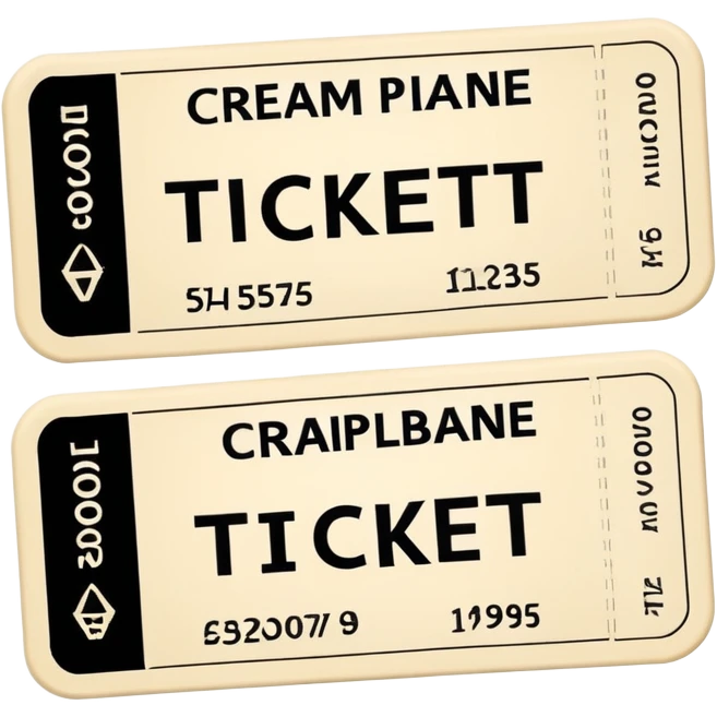 Two cream airplane tickets emoji