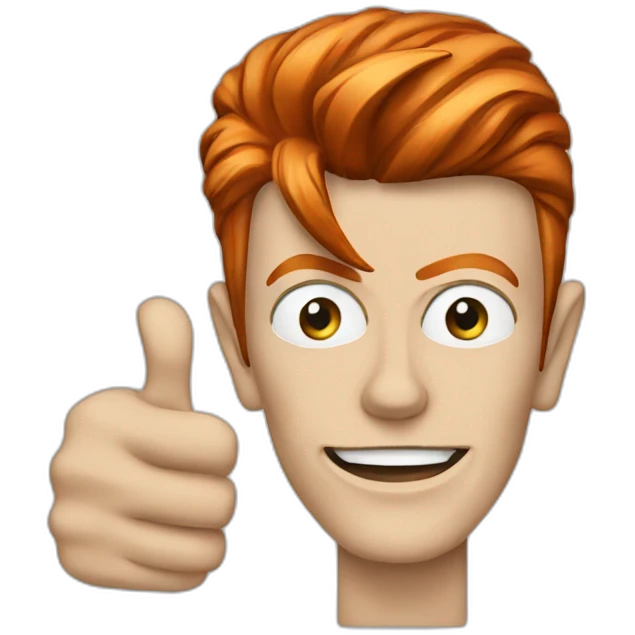 David bowie giving a thumbs up emoji