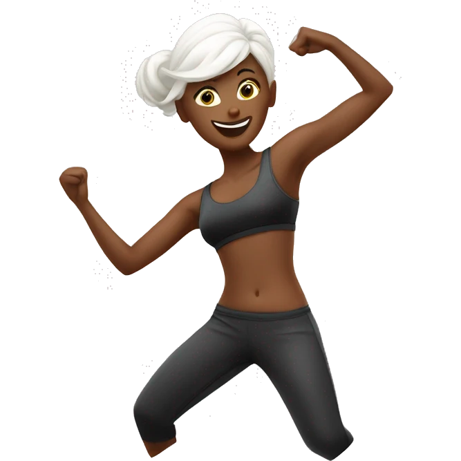 one white wooman dancing zumba emoji
