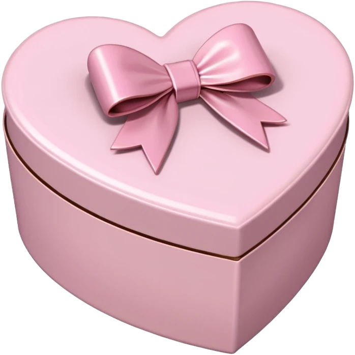pale pink heart box, pale pink bow, filled with chocolates inside emoji