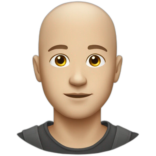 white young man bald emoji