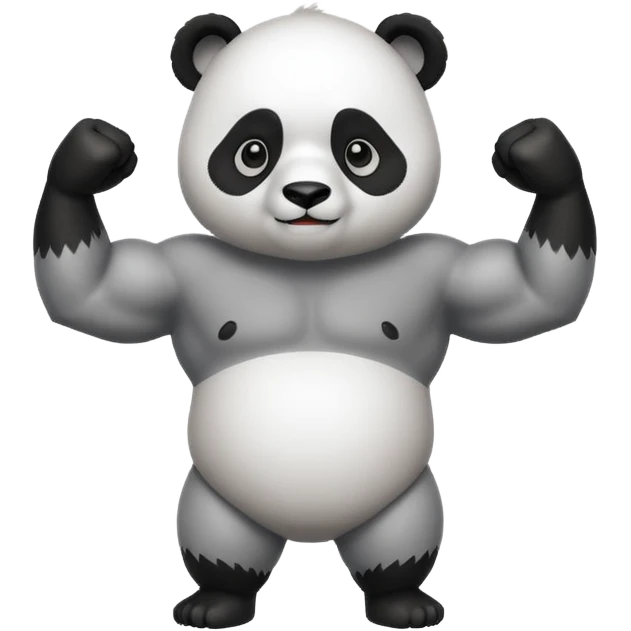 I want something like floppy bird but panda with muscles emoji