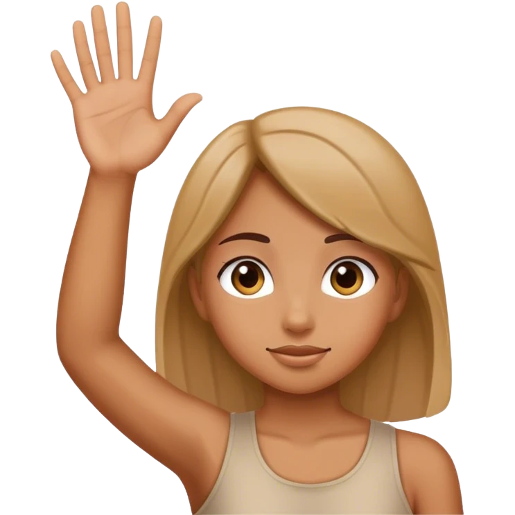 Un chica levantando  emoji