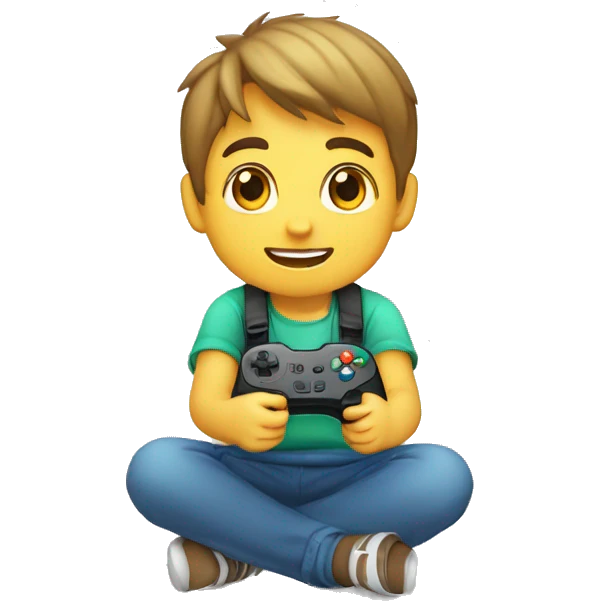 niño jugando videojuegos emoji