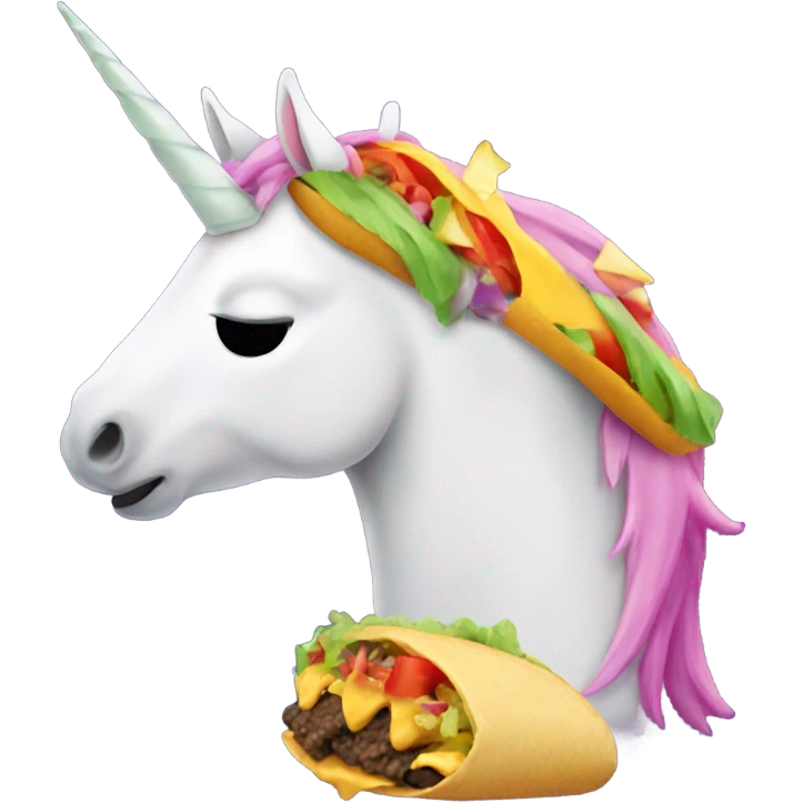 Unicorn eating a taco  emoji