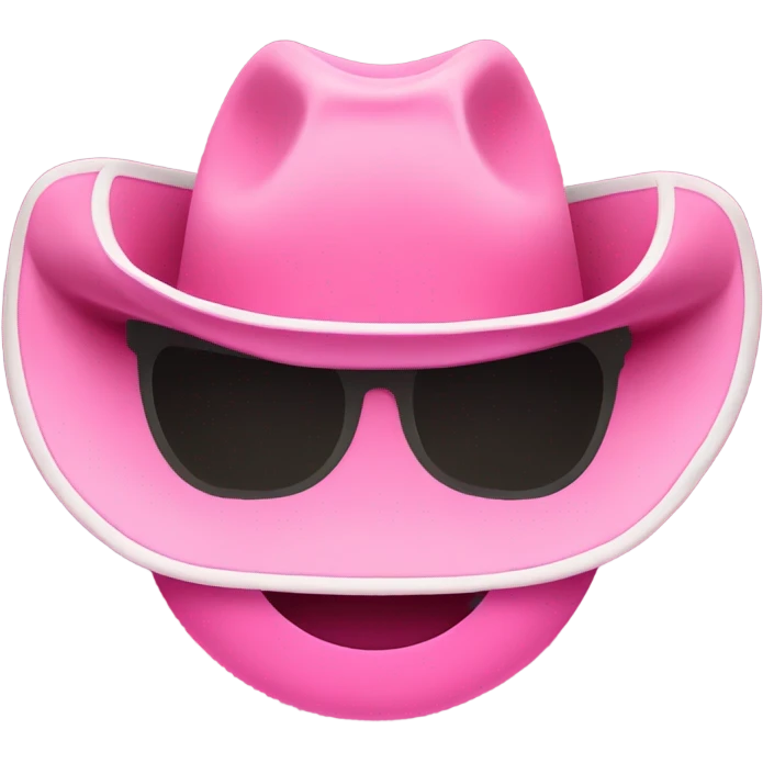 Pink Cowboy hat with preppy smiley face emoji