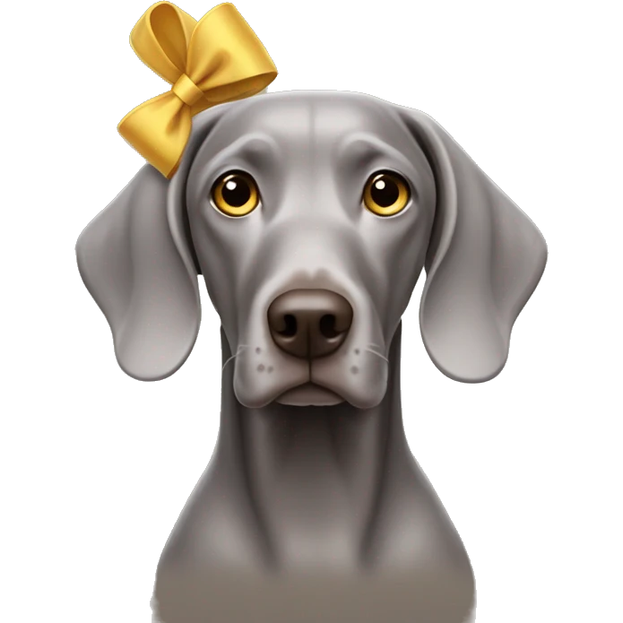 Weimaraner with a bow on its head emoji