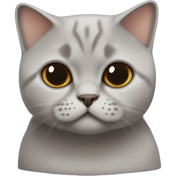 british shorthair in choclatw with Brown eyes sitting  emoji