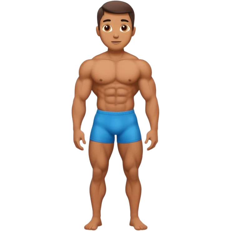 Naked man with penis between legs emoji