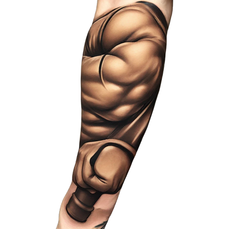 Flexing arm brown tattoo sleeve  emoji
