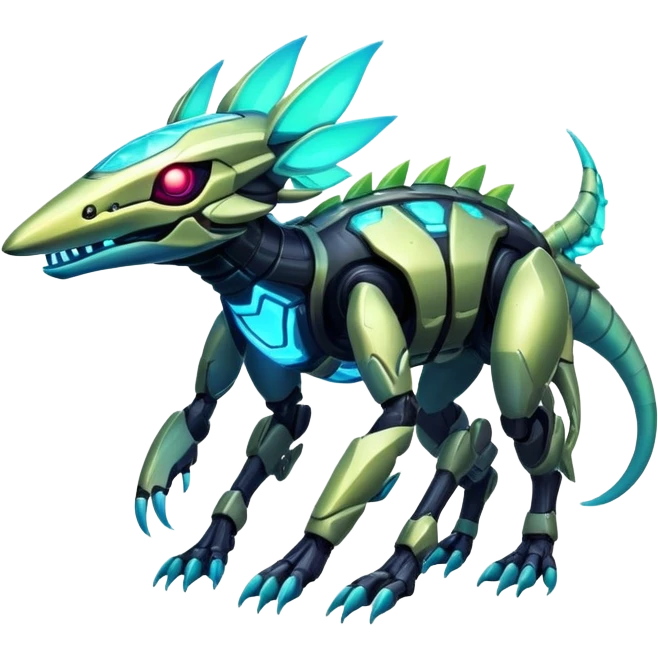  exotic tropical cyber-Protogen-Fakémon-Vernid-creature (full body) emoji