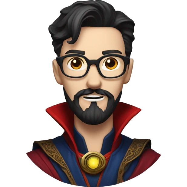 dr strange white skin with glasses and black beard emoji