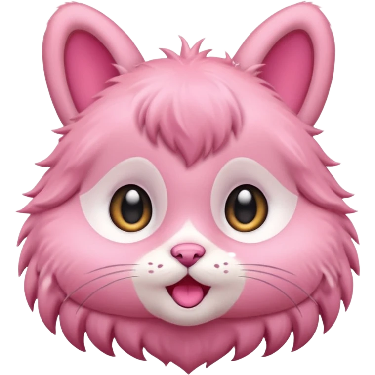 Labubu character, pink color, mischievous emoji