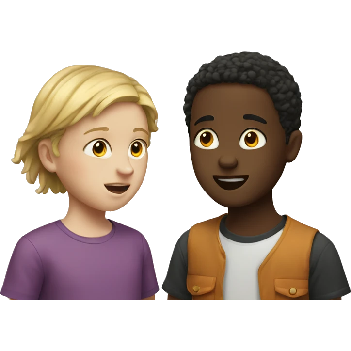 a conversation between two white children emoji