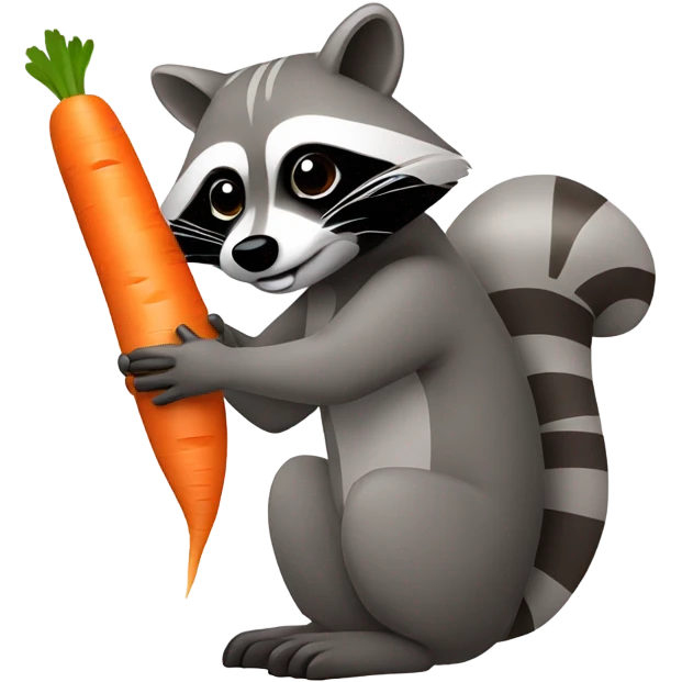 Raccoon eating a carrot  emoji