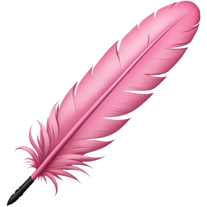 pink feather quill with ink emoji