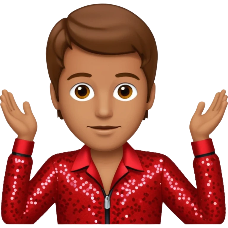 Peter Allen with Brown Hair, Red Sequin Outfit emoji