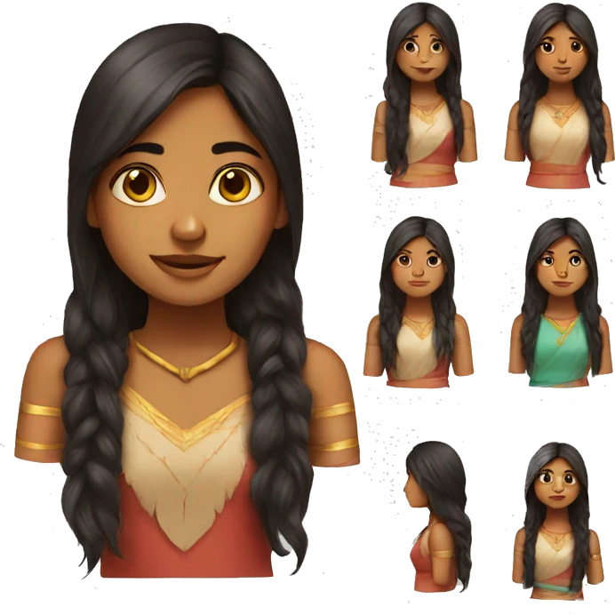 Long hair Indian girl emoji