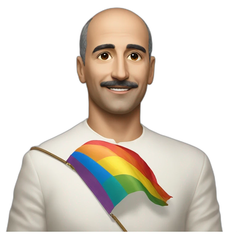 Hyperrealist Francisco franco with a lgtbi flag emoji