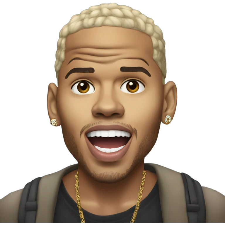 Hyper Realistic Chris brown singing residuals  emoji