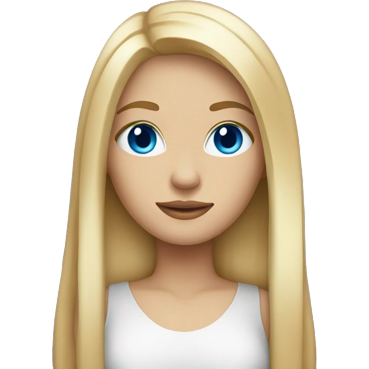 blonde girl with straight hair and blue eyes  emoji