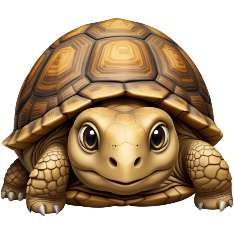cinematic-tortoise-realistic--emoji,-sturdy-domed-shell-in-rich-earthy-tones,,-wrinkled-wise-face-peering-ahead-with-calm-determination,-cute large-eyes-reflecting-centuries of wisdom, zoomed into its face emoji