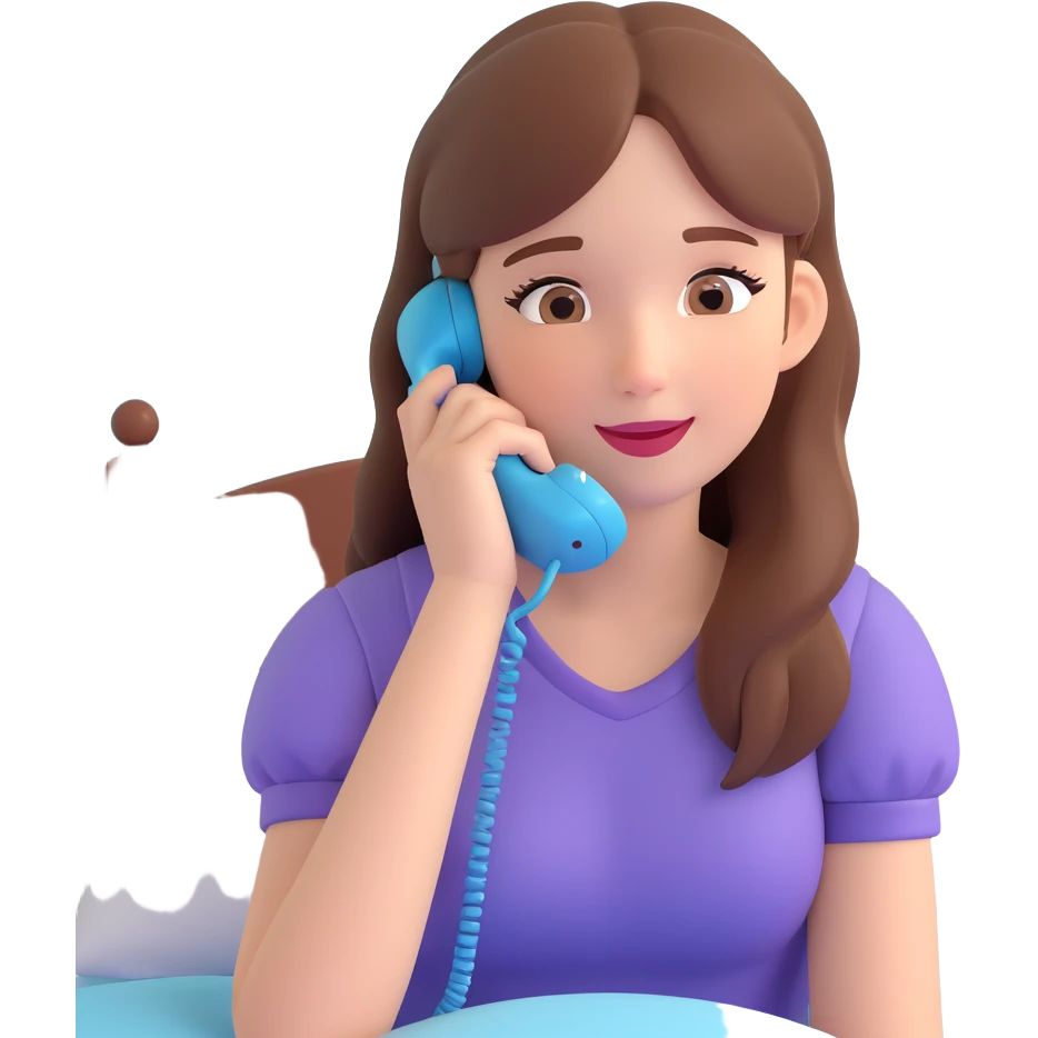 girl talking on phone bedroom background, close up pose emoji