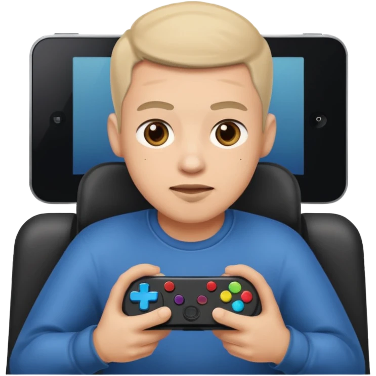 A disabled man playing vidéo game emoji