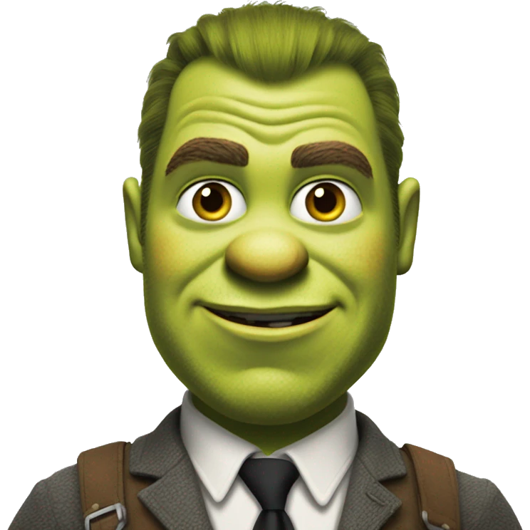 Shrek looking like a special agent ready to kill emoji