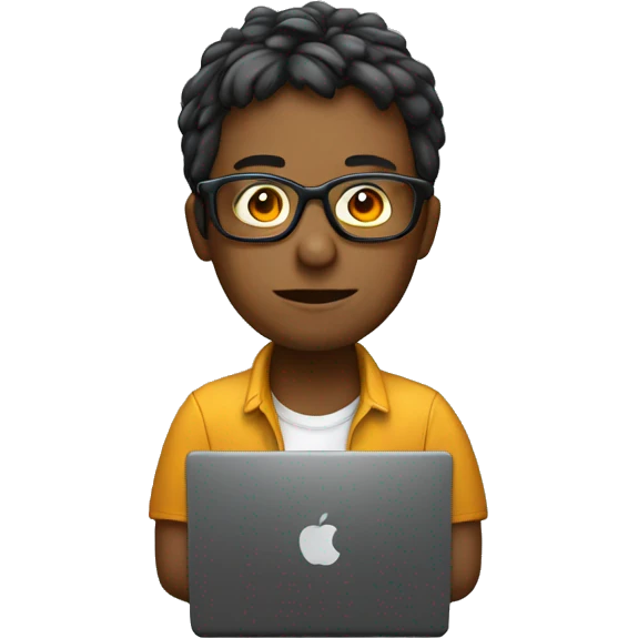 a developer with laptop using linux wearing glasses emoji