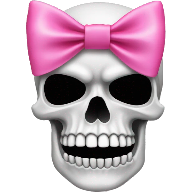 Skull with a pink bow emoji