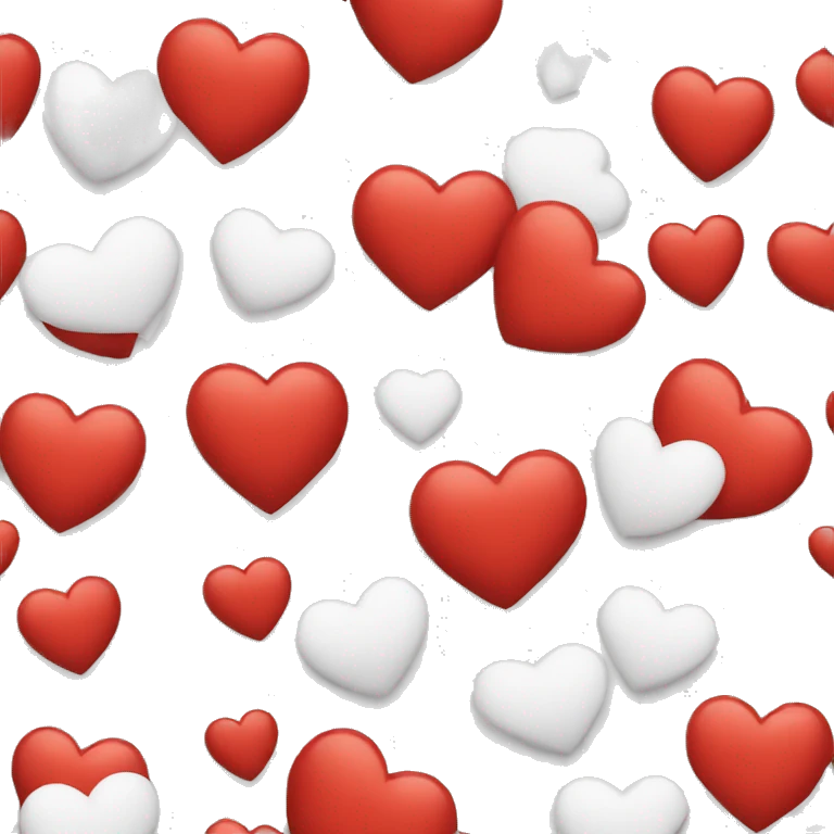 Combine red heart and white heart emoji