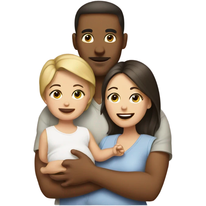 Husband wife with baby emoji