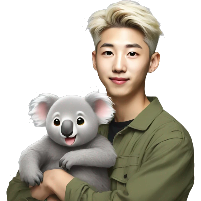 kim namjoon with koala emoji