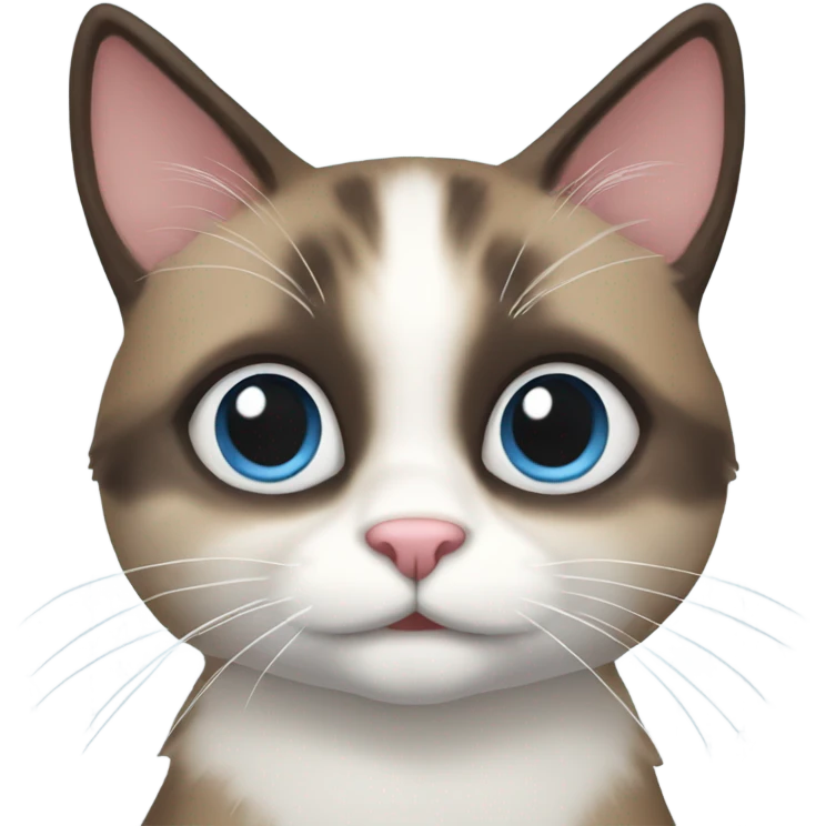 Cute cat snowshoe  emoji