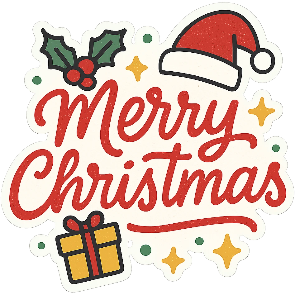 Merry christmas sticker, remove background emoji