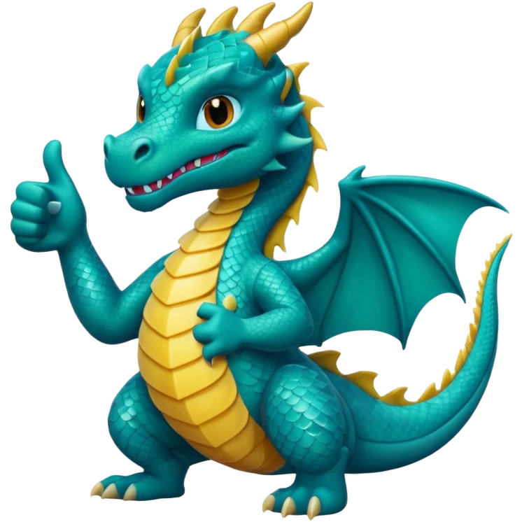 A dragon with water symbols thumbs up 🌀 emoji