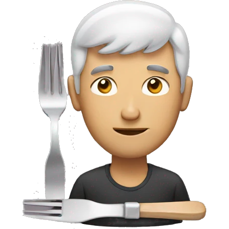 Man with a fork emoji