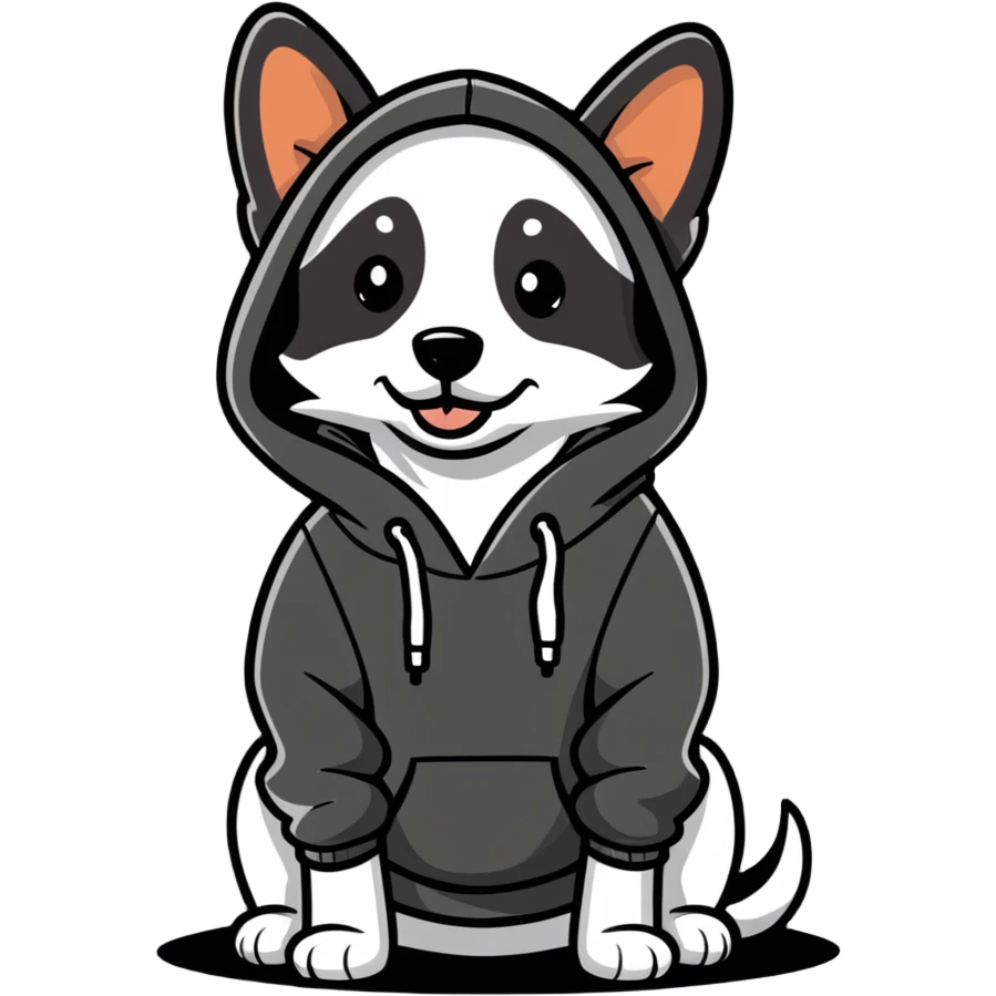 Dog wearing a hoodie emoji