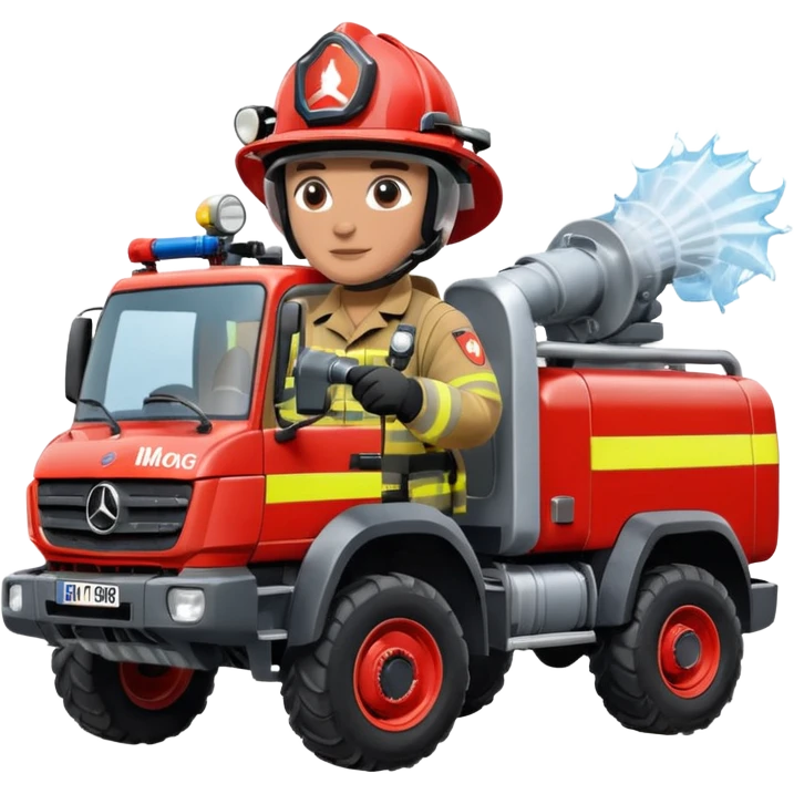 machine water cannon Mercedes-Benz Unimog in UK emoji