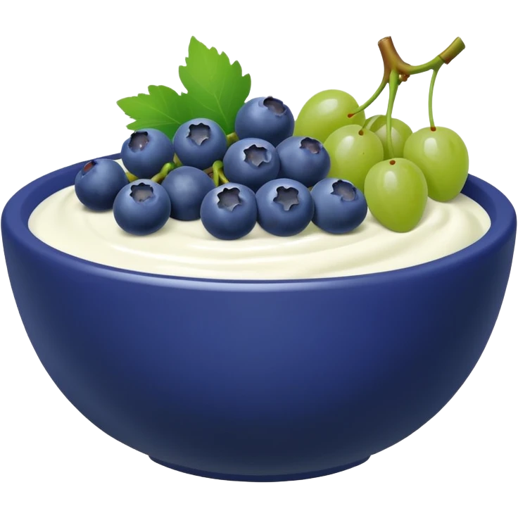 yoghurt bowl with grapes and blueberries emoji