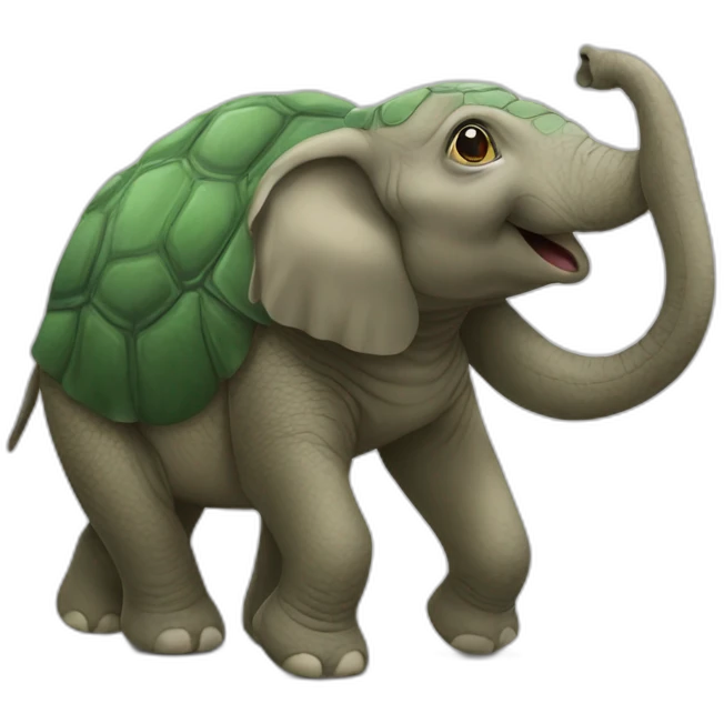 Tortue sur éléphants emoji