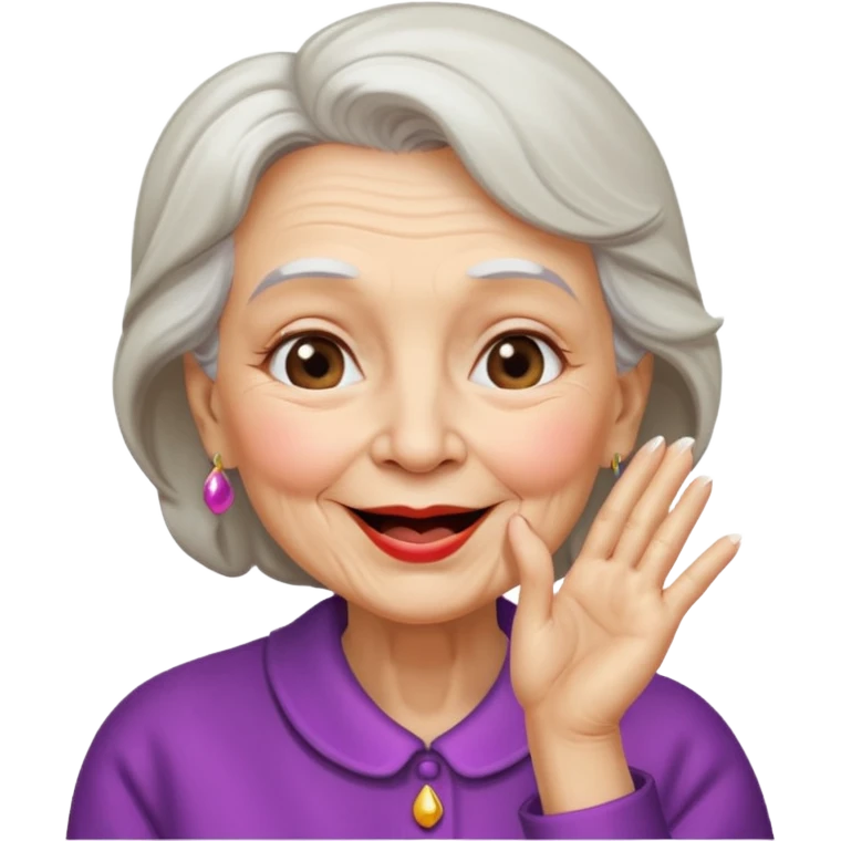 old woman blowing up a kiss  emoji